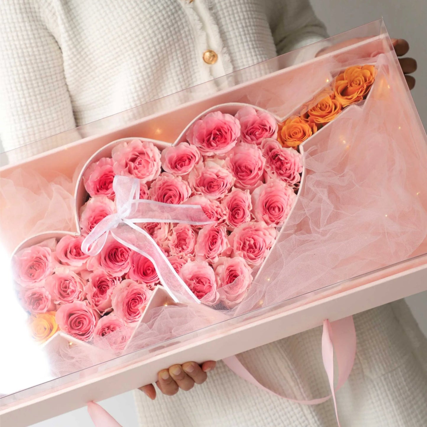 Cupid's Arrow of Love Transparent Flower Gift Box with Clear Cover - Elegant Supply