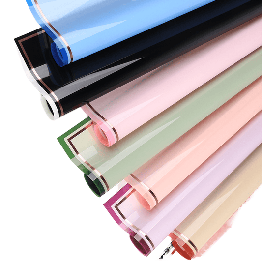 Double Border Waterproof Plastic Flower Wrapping Paper - Elegant Supply