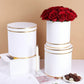Double Gold Rim Round Flower Gift Box - Elegant Supply