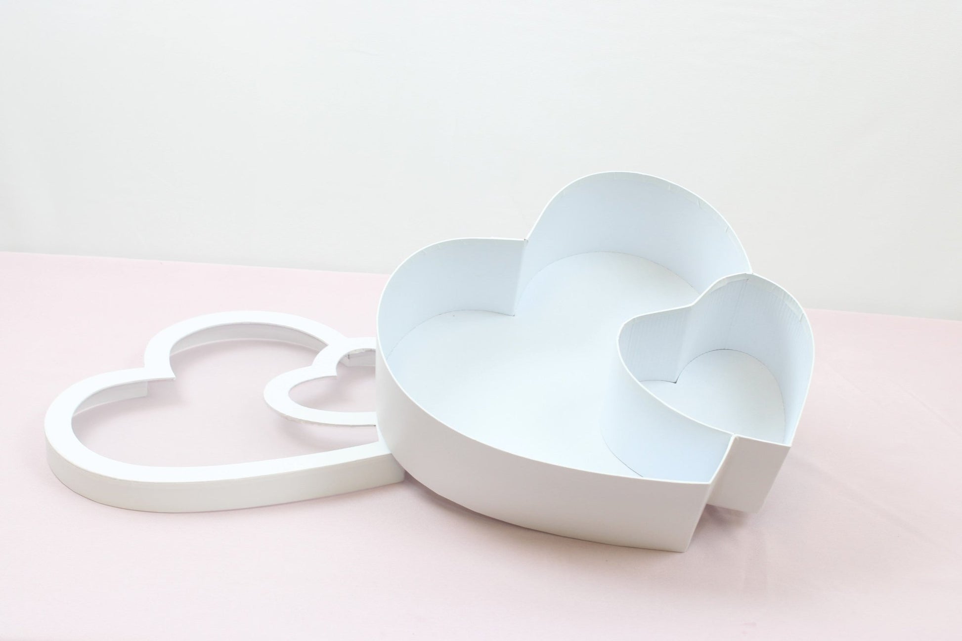 Double Heart Flower Gift Box with Lid - Elegant Supply