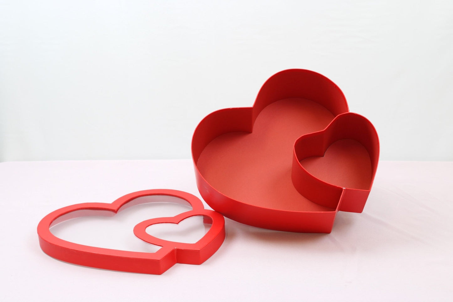 Double Heart Flower Gift Box with Lid - Elegant Supply