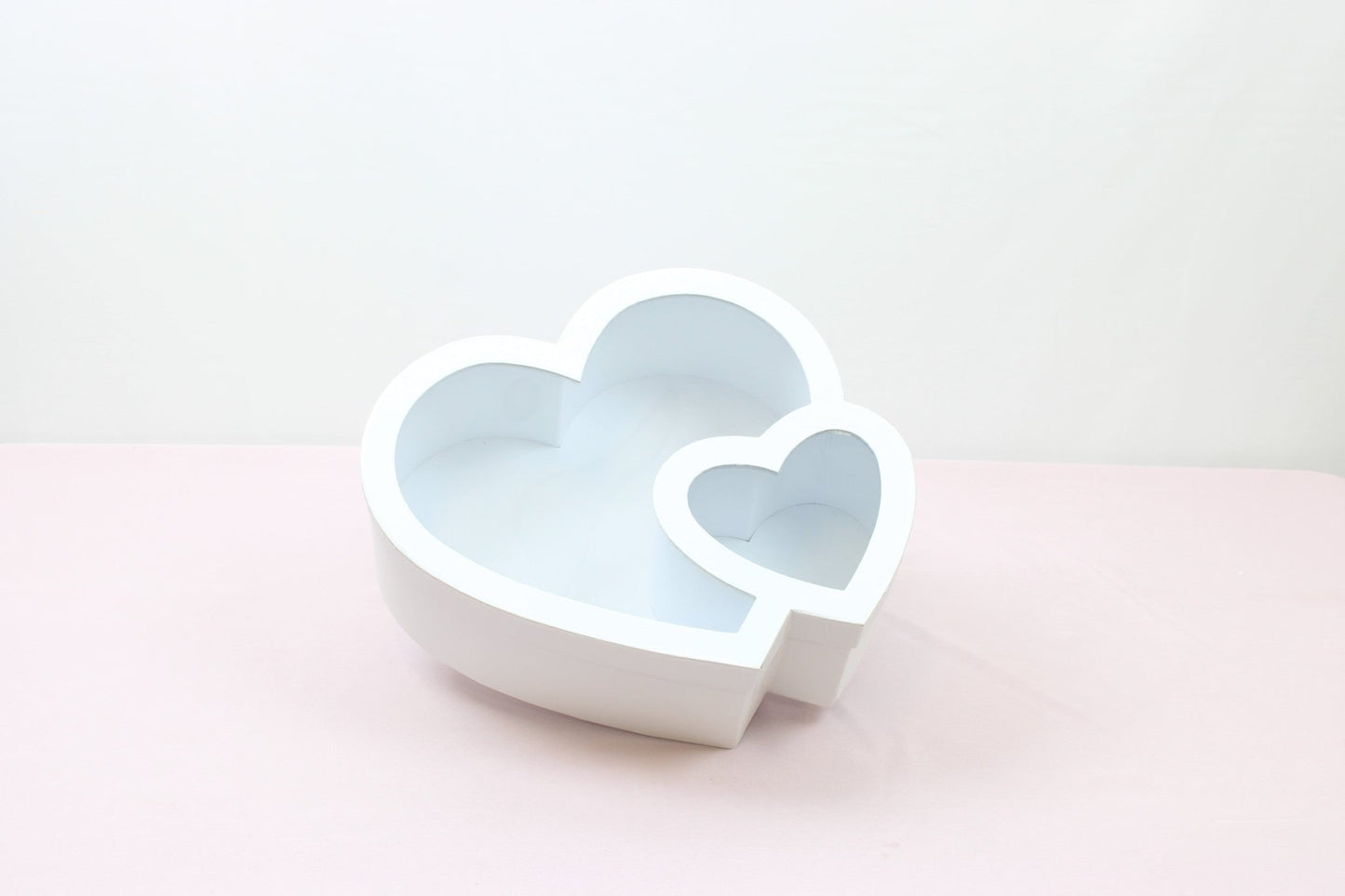 Double Heart Flower Gift Box with Lid - Elegant Supply