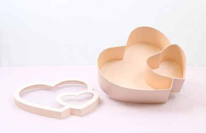 Double Heart Flower Gift Box with Lid - Elegant Supply