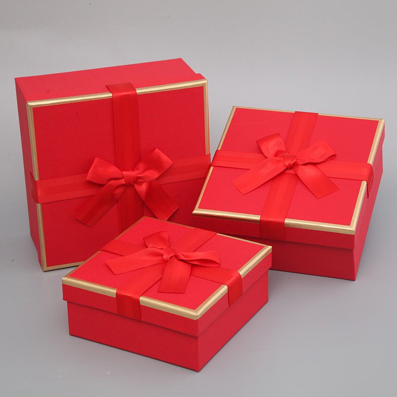 Elegant Bow - Tied Square Flower Gift Boxes - Elegant Supply