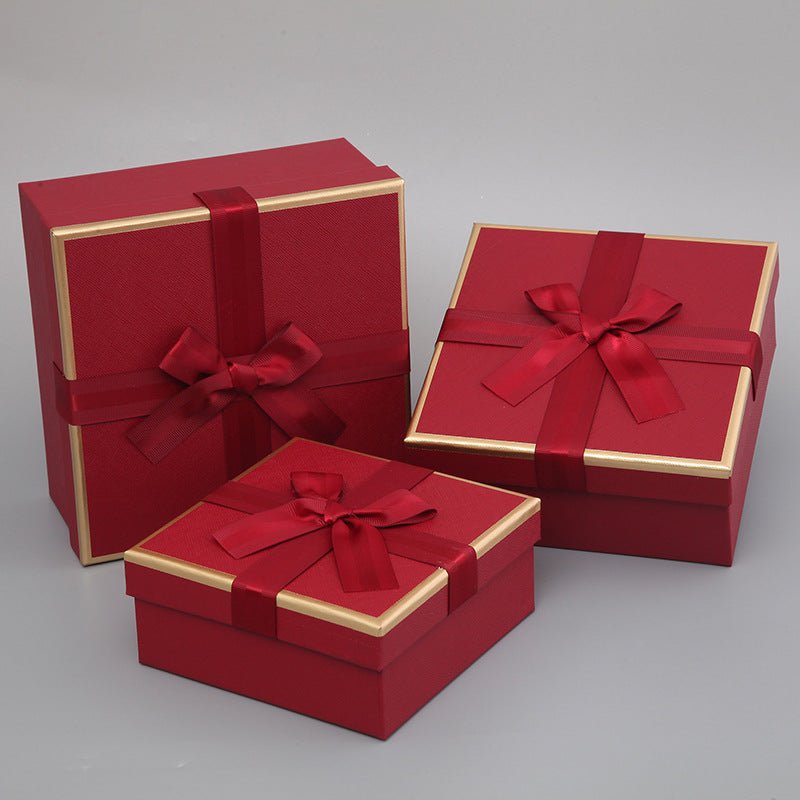 Elegant Bow - Tied Square Flower Gift Boxes - Elegant Supply