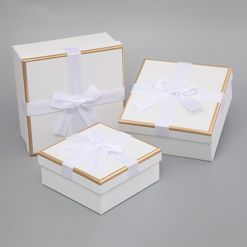 Elegant Bow - Tied Square Flower Gift Boxes - Elegant Supply