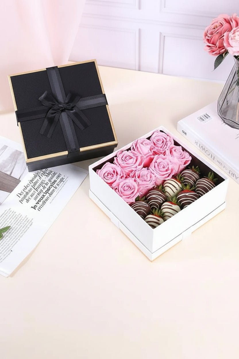 Elegant Bow - Tied Square Flower Gift Boxes - Elegant Supply