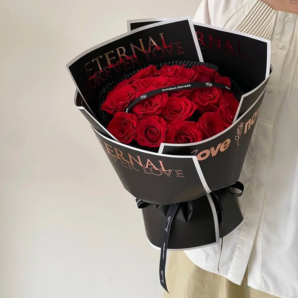 Elegant Gold Stamping Foil Waterproof Flower Wrapping Paper (10 sheets/bag) - Elegant Supply