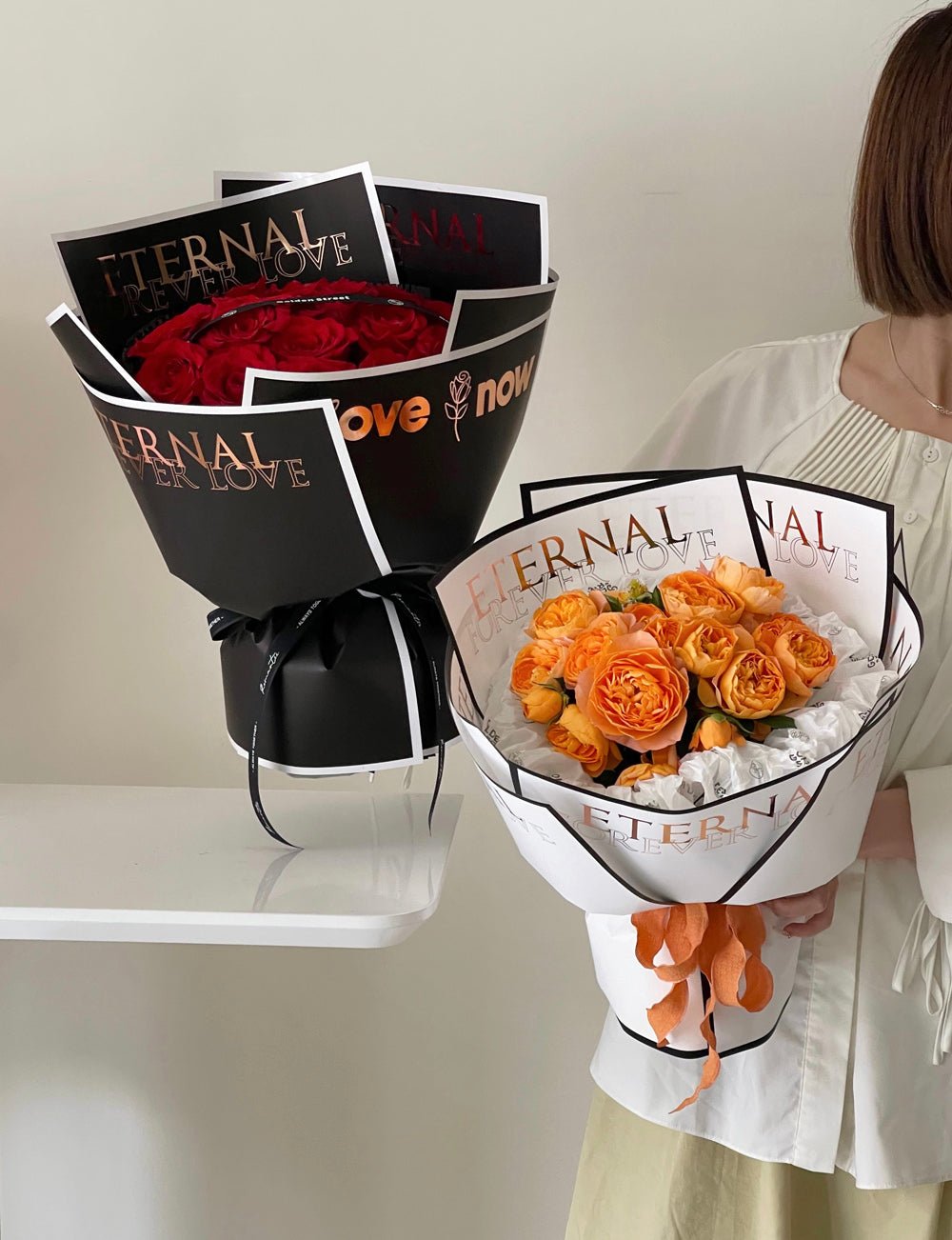 Elegant Gold Stamping Foil Waterproof Flower Wrapping Paper (10 sheets/bag) - Elegant Supply