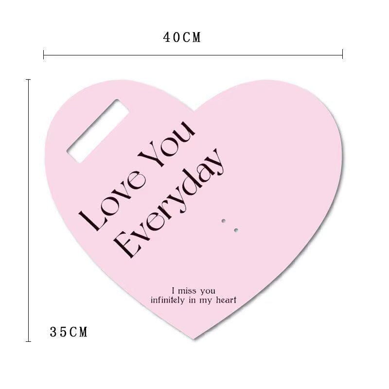 Everyday Love You Heart - Shaped Paperboard for Single Flower (5pcs / bags) - Elegant Supply