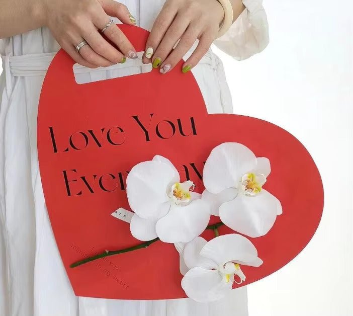 Everyday Love You Heart - Shaped Paperboard for Single Flower (5pcs / bags) - Elegant Supply