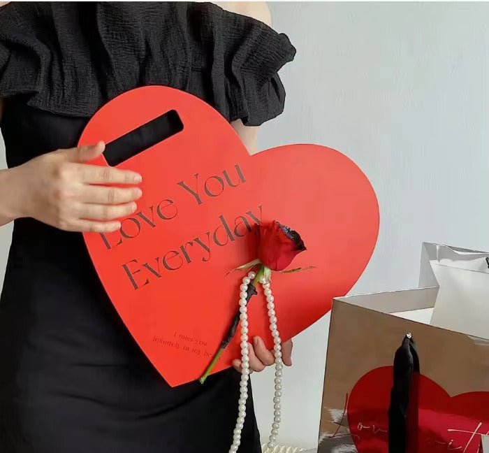 Everyday Love You Heart - Shaped Paperboard for Single Flower (5pcs / bags) - Elegant Supply