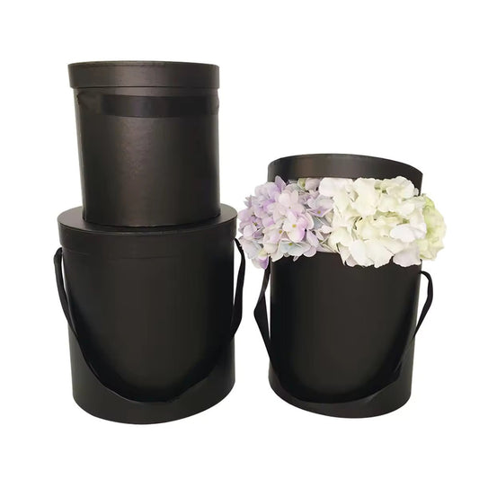 Everyday Round Flower Gift Box with Handle - Elegant Supply