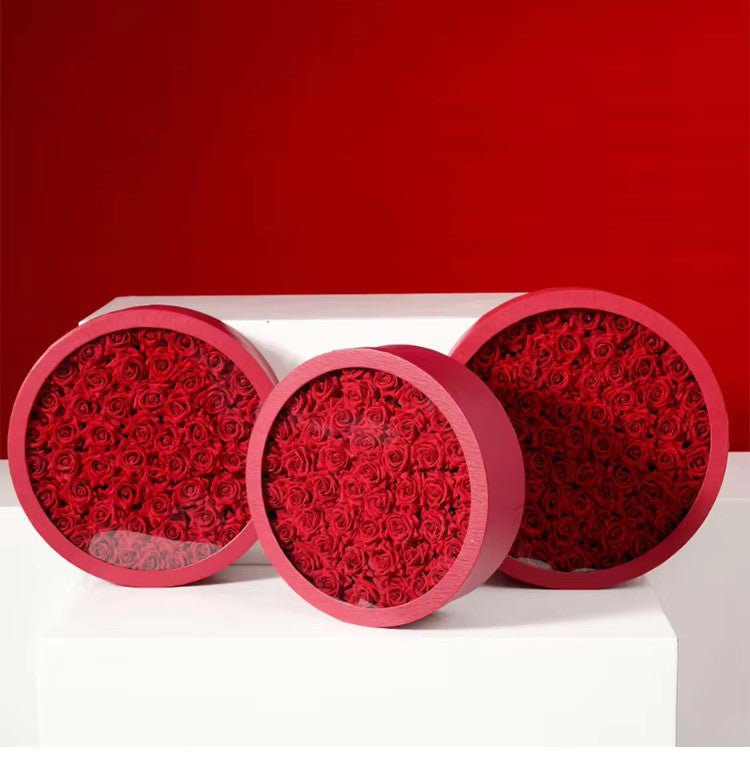 Extra Large Round Flower Gift Box with Clear Lid - Elegant Supply