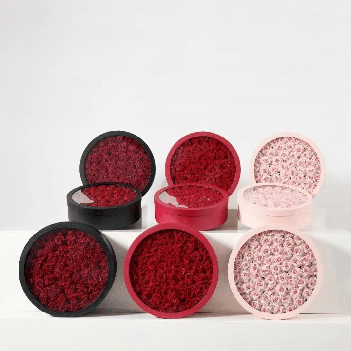 Extra Large Round Flower Gift Box with Clear Lid - Elegant Supply
