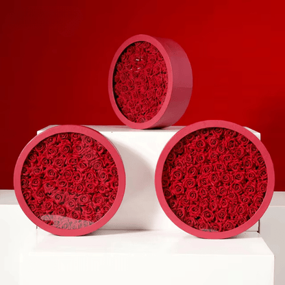 Extra Large Round Flower Gift Box with Clear Lid - Elegant Supply