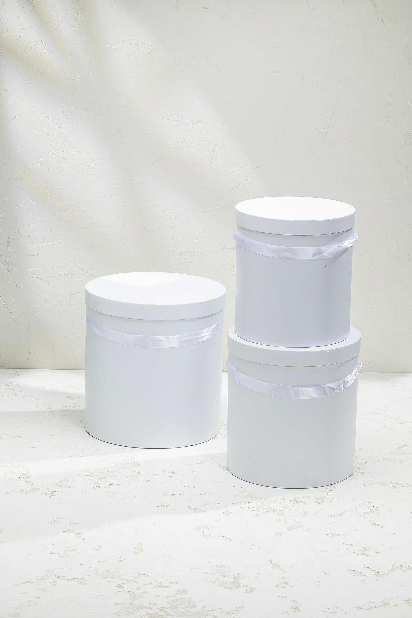 Extra Large Simple Cylinder Round Flower Gift Box with Handle - Elegant Supply