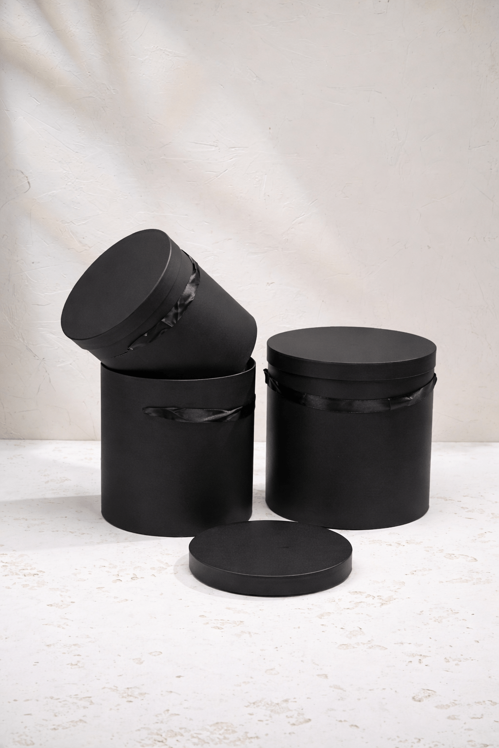 Extra Large Simple Cylinder Round Flower Gift Box with Handle - Elegant Supply