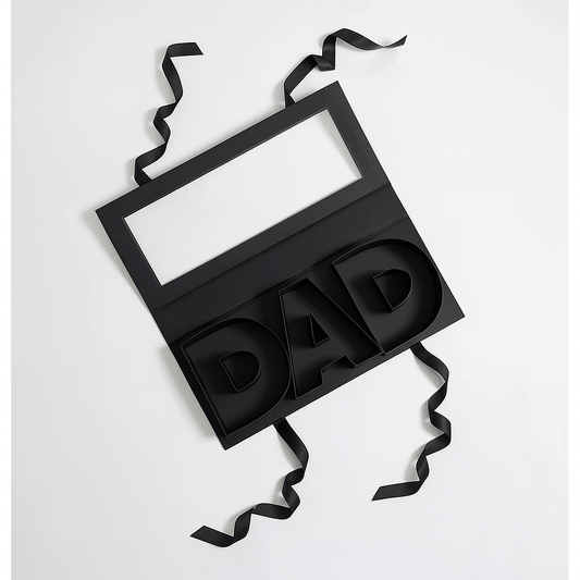 Fillable DAD Letters Flower Gift Box with Clear Lid - Elegant Supply