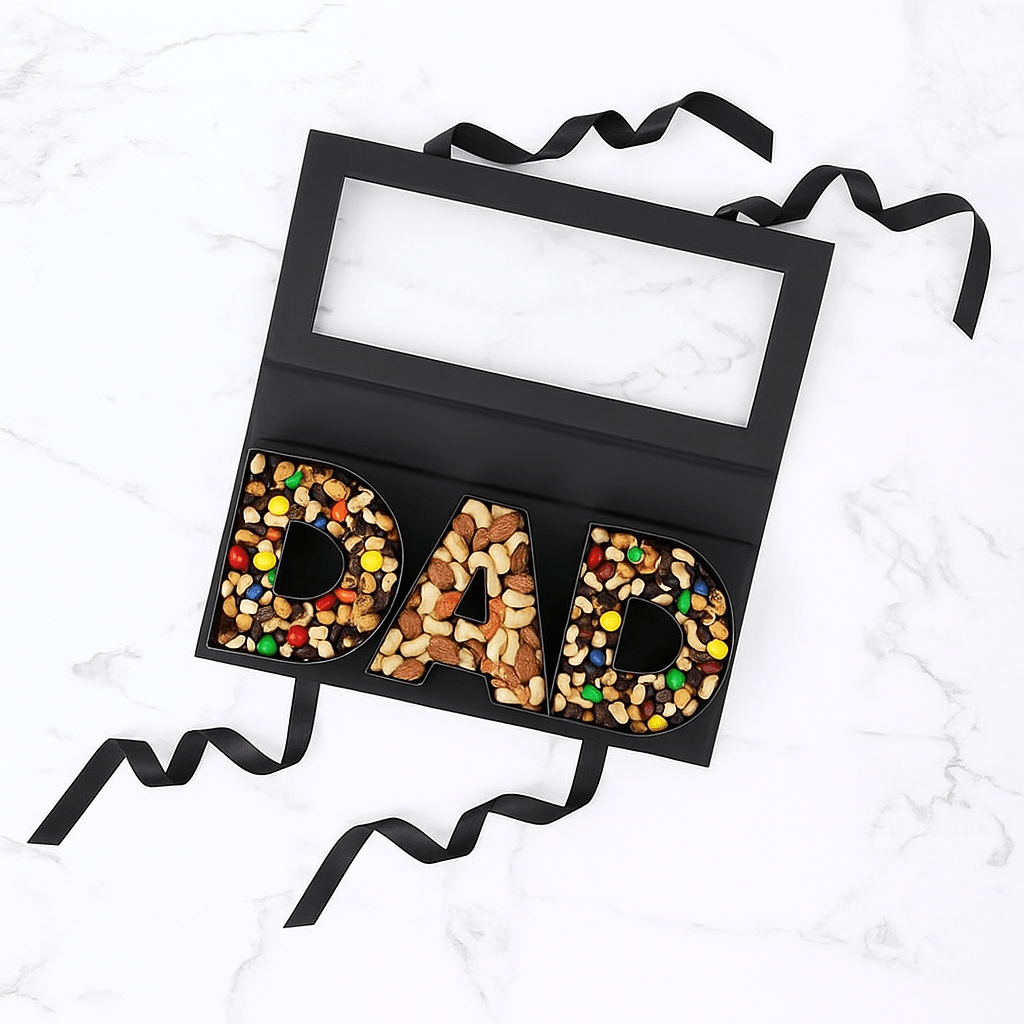 Fillable DAD Letters Flower Gift Box with Clear Lid - Elegant Supply