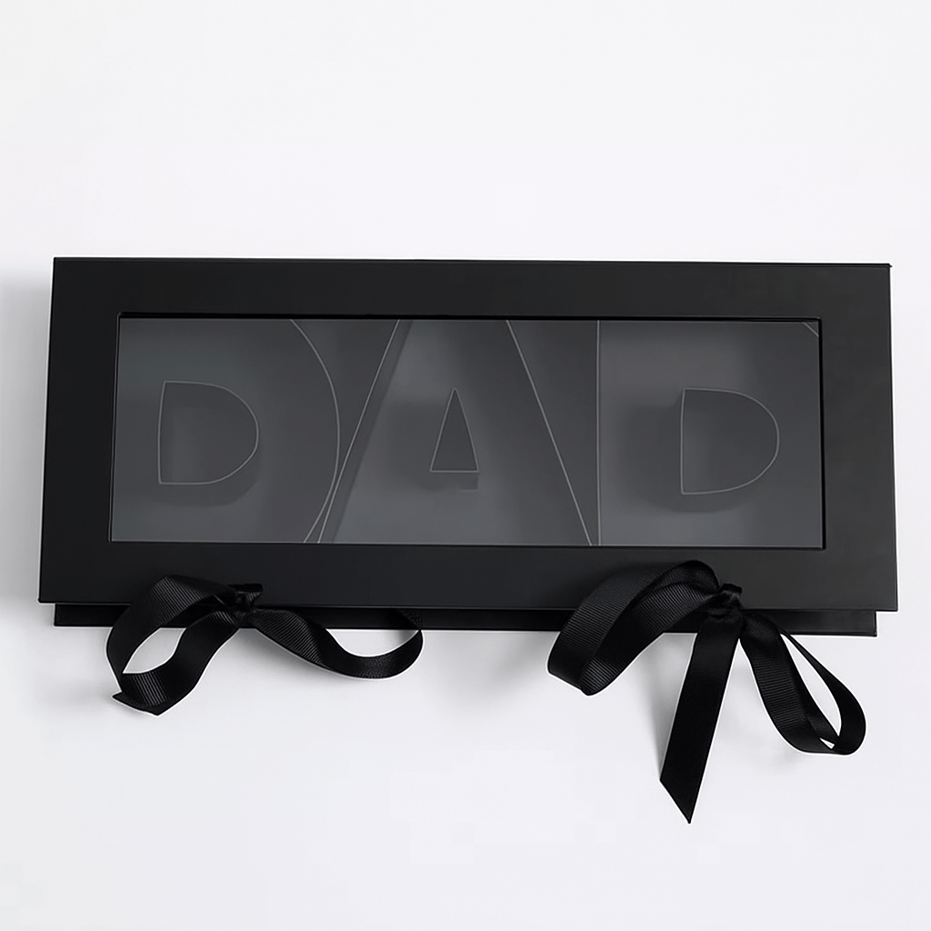 Fillable DAD Letters Flower Gift Box with Clear Lid - Elegant Supply