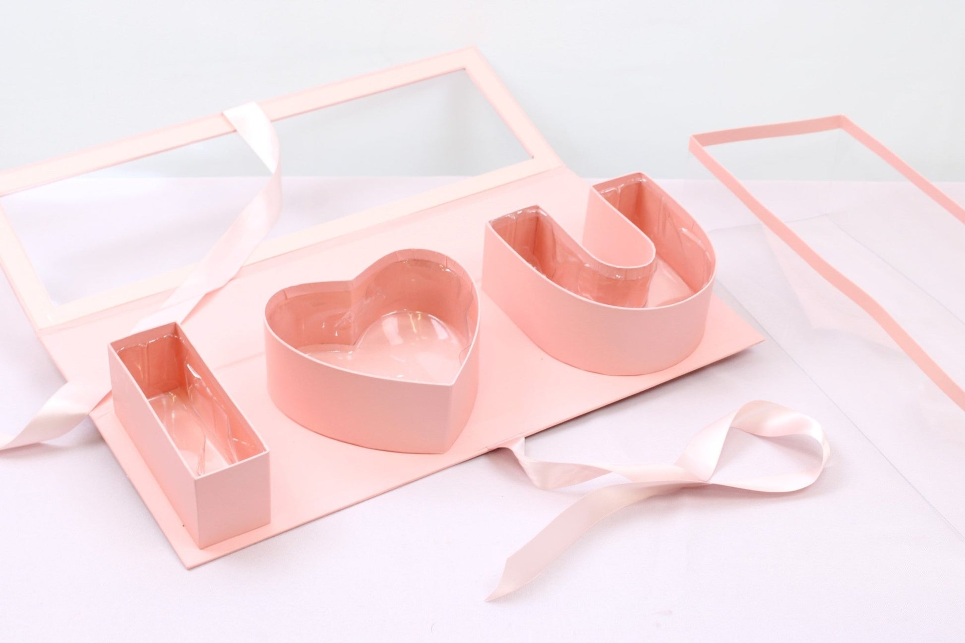 Fillable I love you Flower Gift Box with Clear Lid - Elegant Supply