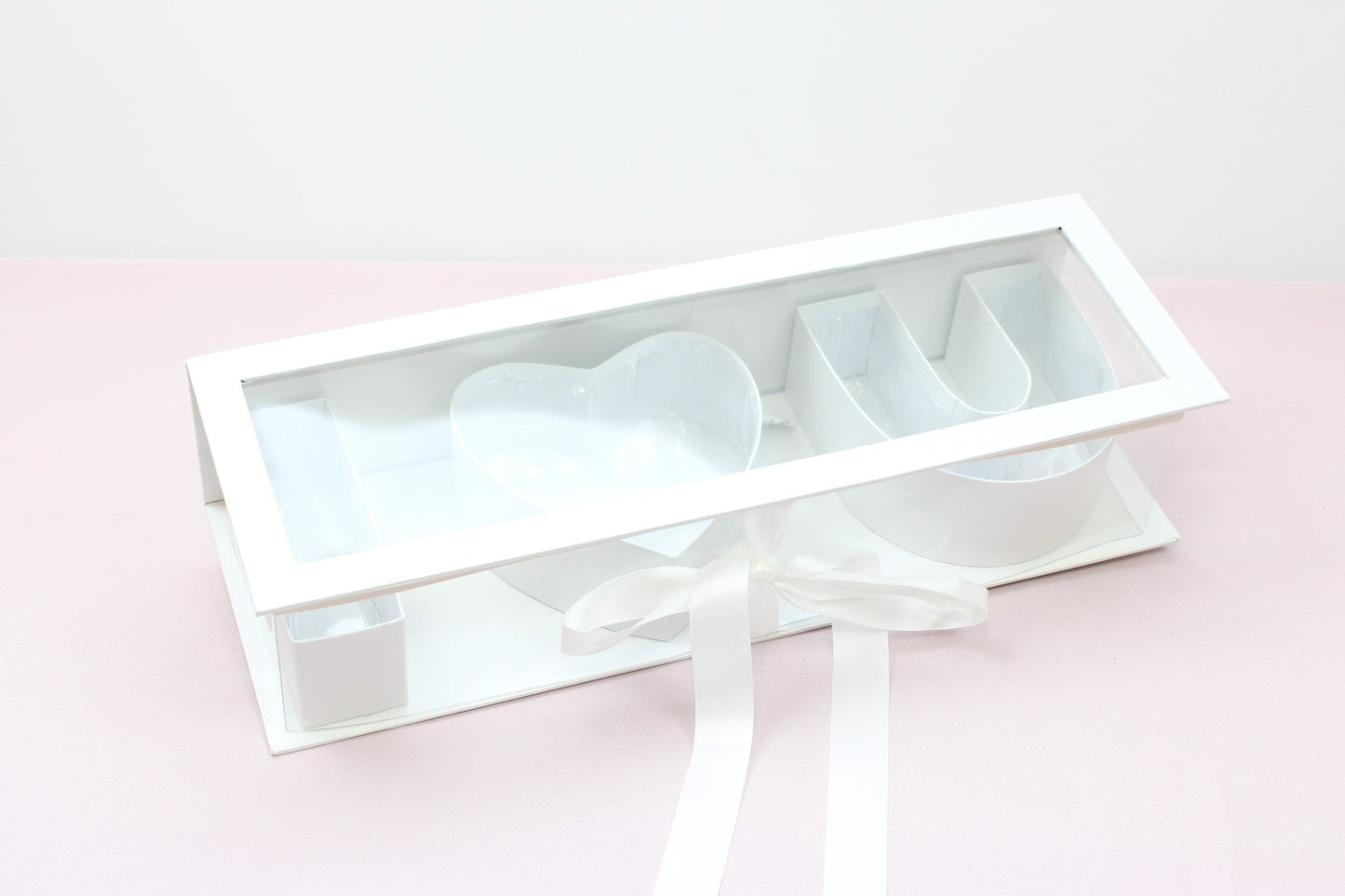 Fillable I love you Flower Gift Box with Clear Lid - Elegant Supply