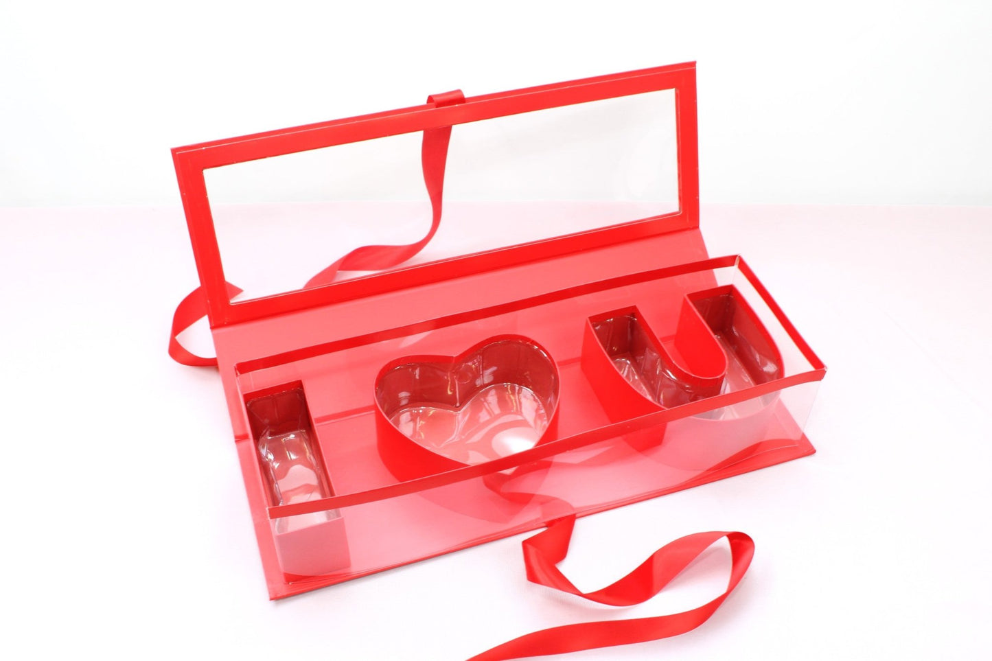 Fillable I love you Flower Gift Box with Clear Lid - Elegant Supply