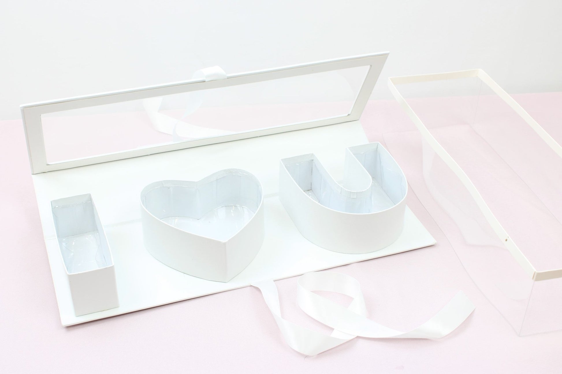 Fillable I love you Flower Gift Box with Clear Lid - Elegant Supply