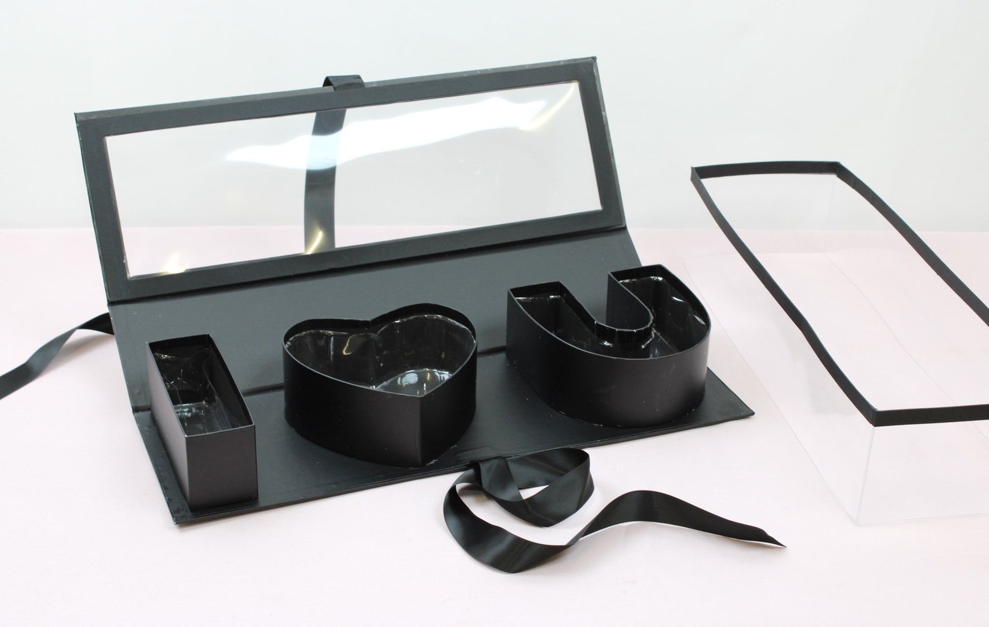 Fillable I love you Flower Gift Box with Clear Lid - Elegant Supply