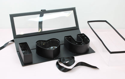 Fillable I love you Flower Gift Box with Clear Lid - Elegant Supply