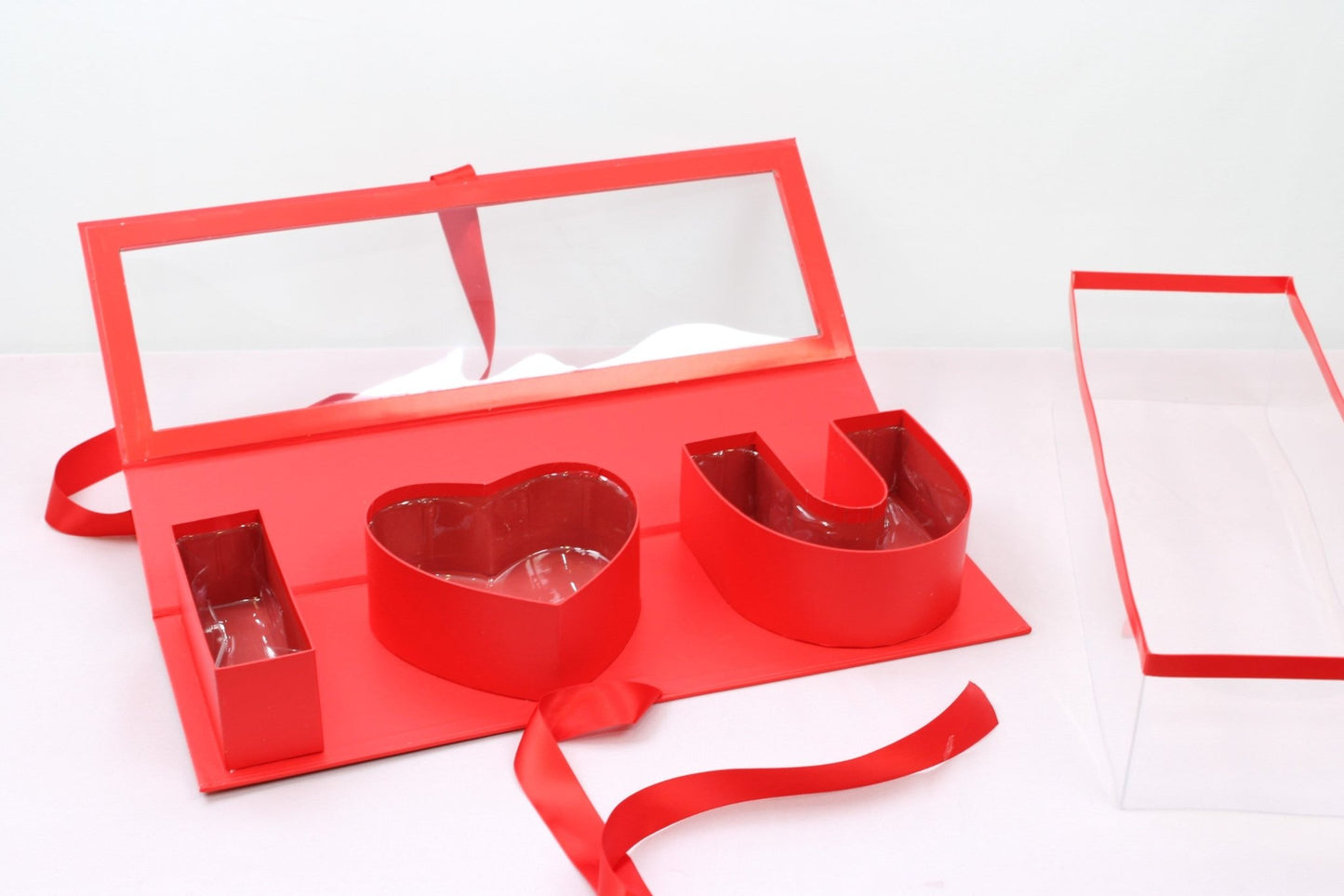 Fillable I love you Flower Gift Box with Clear Lid - Elegant Supply