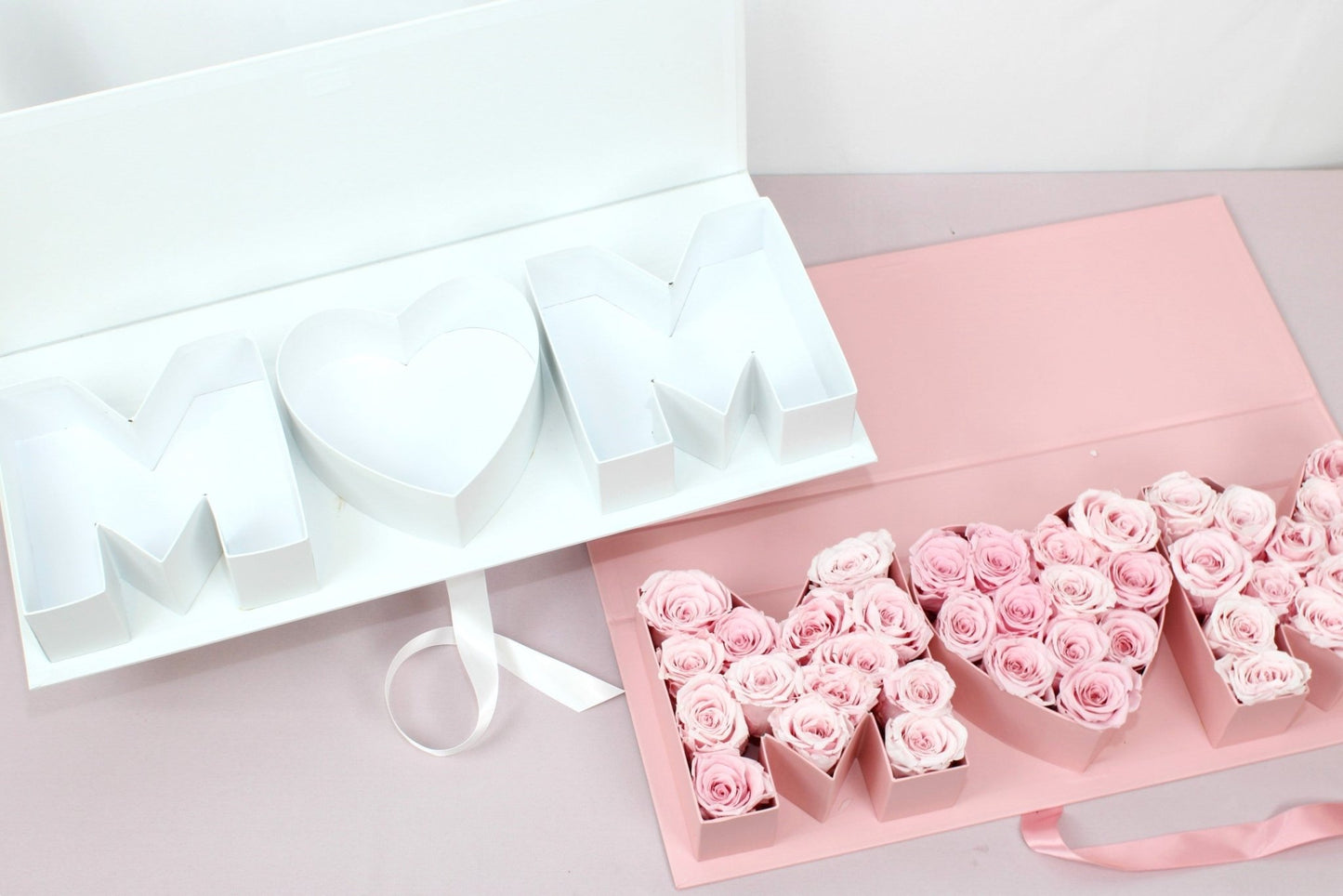Fillable MOM Letters Flower Gift Box - Elegant Supply