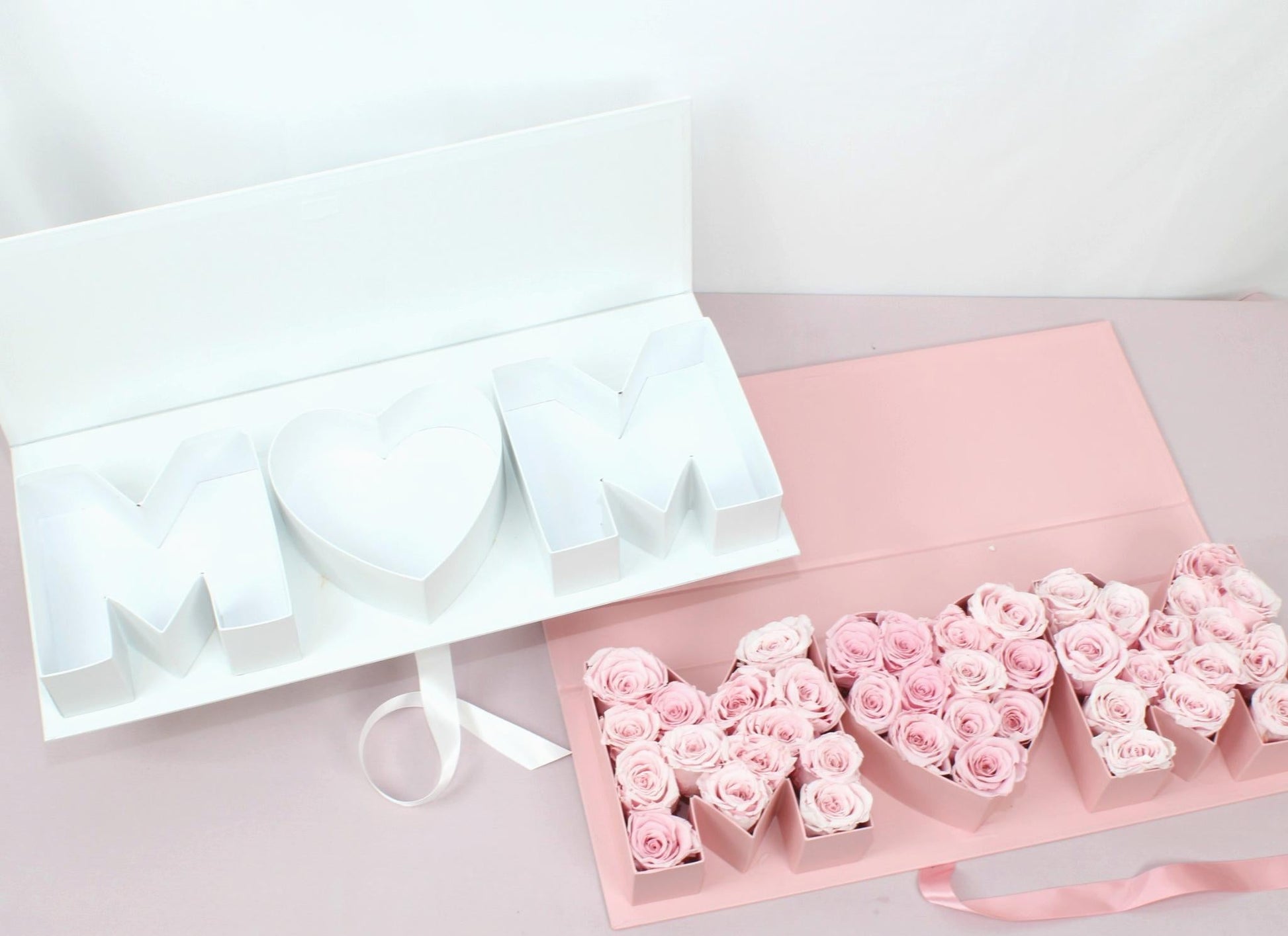 Fillable MOM Letters Flower Gift Box - Elegant Supply