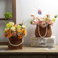 Flower Plastic Woven Imitation Basket with Pearl Handle - Elegant Supply