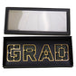 Foldable Black GRAD Box with Clear Lid, Foam and Liner - Elegant Supply