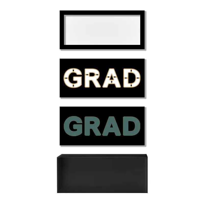 Foldable Black GRAD Box with Clear Lid, Foam and Liner - Elegant Supply