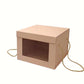 Foldable Cube Flower Gift Box with Window and Handle - Elegant Supply