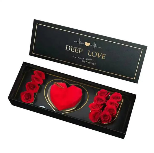 Foldable Deep LOVE I Love You Box with Lid, Foam and Liner - Elegant Supply