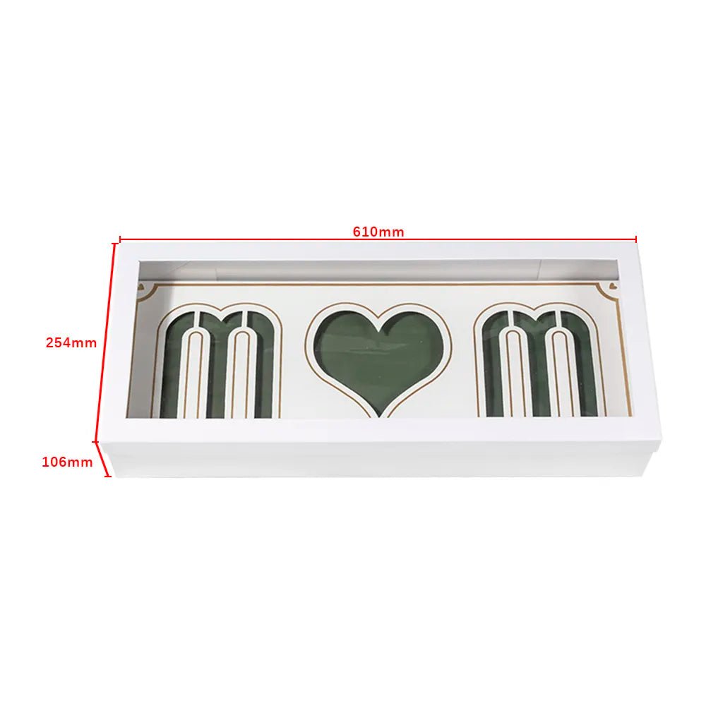 Foldable MOM Flower Box with Clear Lid, Foam and Liner - Elegant Supply