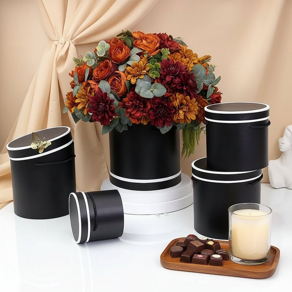 French Inspired Cylinder Floral Box - Elegant Supply
