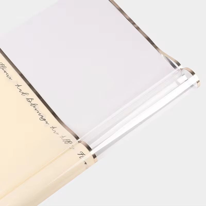 Gold Foil Half Clear Flower Wrapping Paper (20pcs/bag) - Elegant Supply