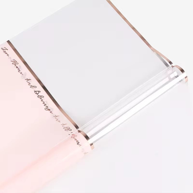 Gold Foil Half Clear Flower Wrapping Paper (20pcs/bag) - Elegant Supply