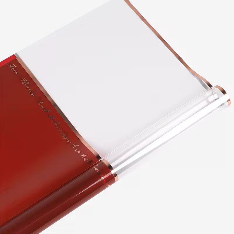 Gold Foil Half Clear Flower Wrapping Paper (20pcs/bag) - Elegant Supply