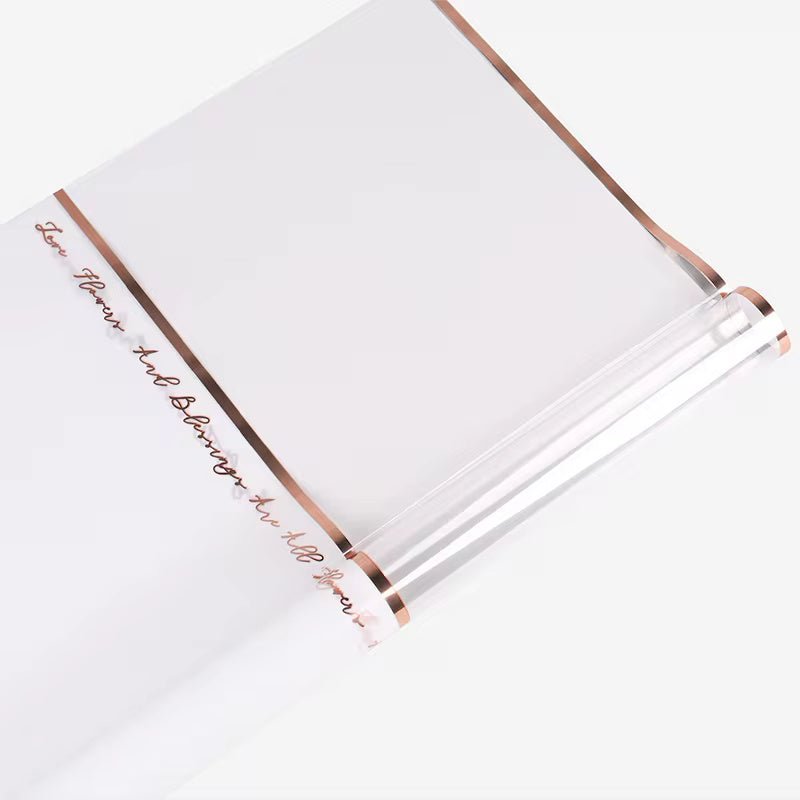 Gold Foil Half Clear Flower Wrapping Paper (20pcs/bag) - Elegant Supply