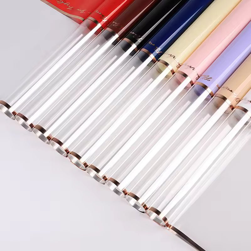 Gold Foil Half Clear Flower Wrapping Paper (20pcs/bag) - Elegant Supply