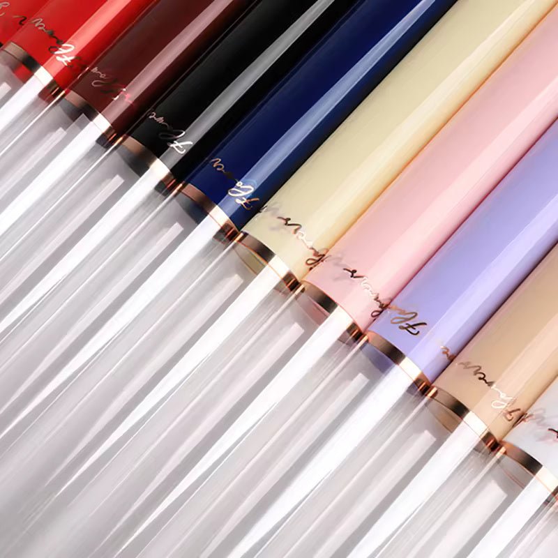 Gold Foil Half Clear Flower Wrapping Paper (20pcs/bag) - Elegant Supply