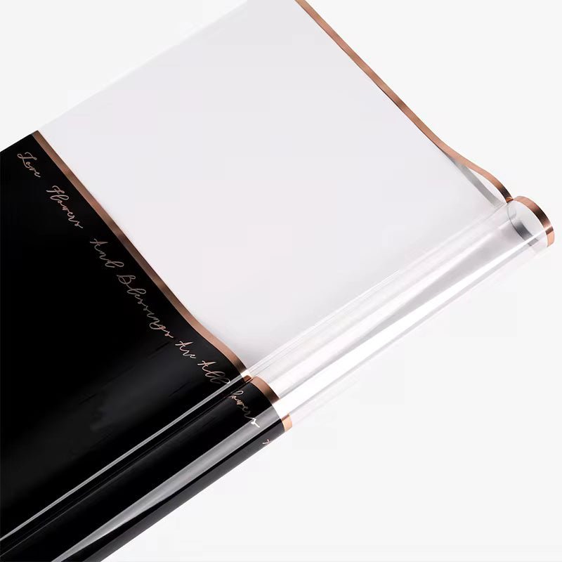 Gold Foil Half Clear Flower Wrapping Paper (20pcs/bag) - Elegant Supply