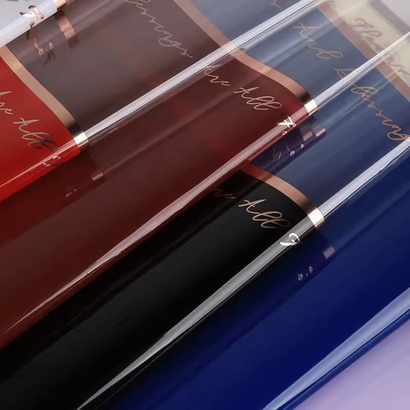 Gold Foil Half Clear Flower Wrapping Paper (20pcs/bag) - Elegant Supply