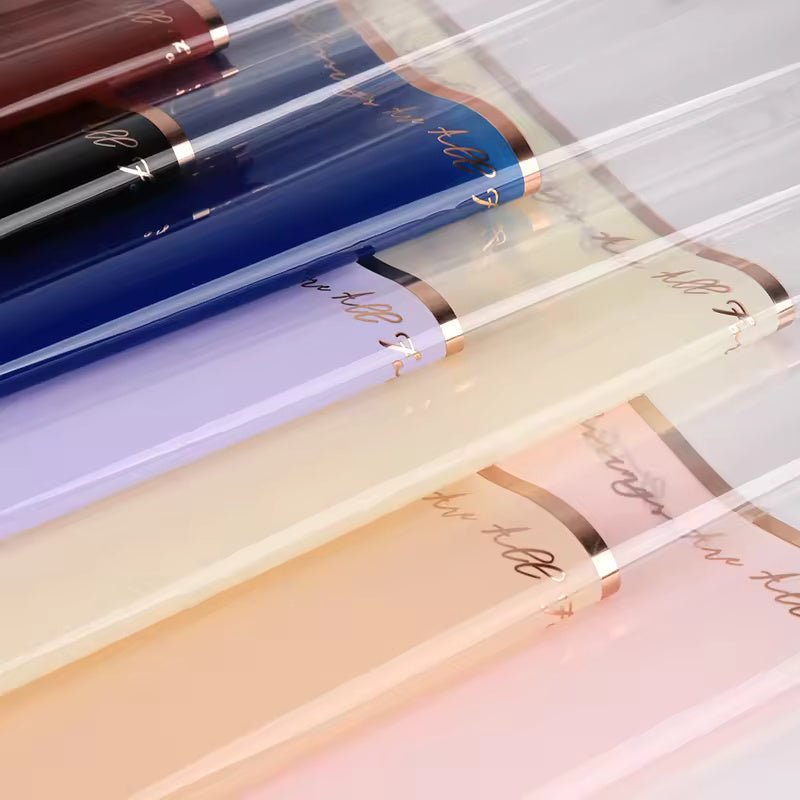 Gold Foil Half Clear Flower Wrapping Paper (20pcs/bag) - Elegant Supply